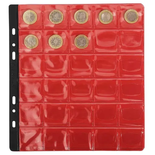 Sachet de 3 recharges numismatiques 30 cases de diamètre 30mm - 24,5x25 cm - Cristal - EXACOMPTA