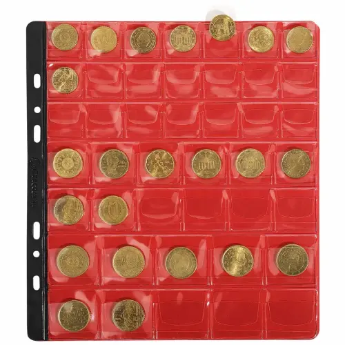 Sachet de 3 recharges numismatiques 43 cases de diamètre 20-25-30mm - 24 ,5x25 cm - Cristal - EXACOMPTA