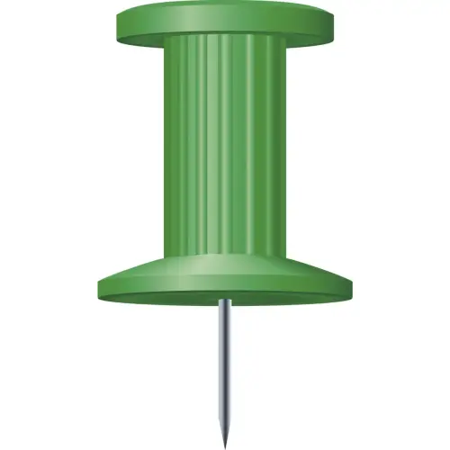 Boîte de 25 épingles Push Pins - Hauteur de pointe 7mm - 10mm de diamètre - Vert - EXACOMPTA