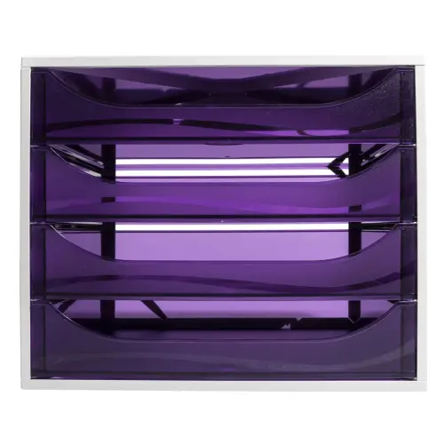 ECOBOX 4 tiroirs - Gris/violet transparent - EXACOMPTA 