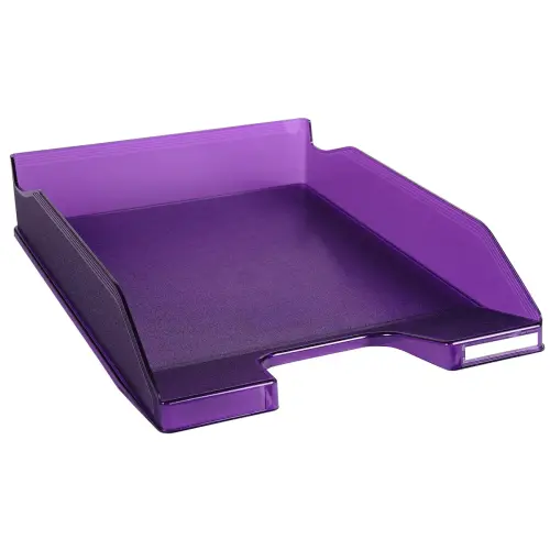 Corbeille &agrave; courrier COMBO MIDI Violet translucide - Violet translucide - EXACOMPTA 