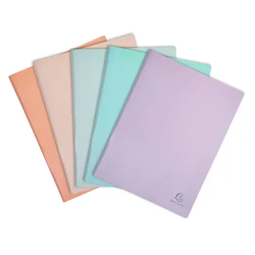 Porte-vues à pochettes soudées 120 vues en polypropylène Aquarel - Couleurs assorties - Exacompta