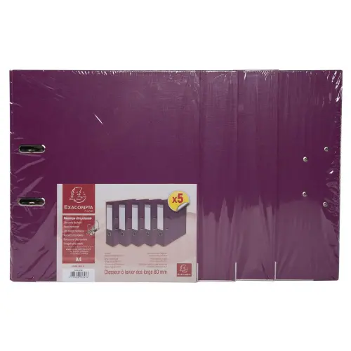 Lot de 5 cl pp/pp d80 A4 fuchsia - Exacompta 