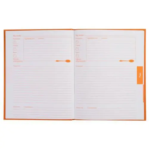 Livre de recettes - 22 x 17 cm - 96 pages - Orange - Exacompta 