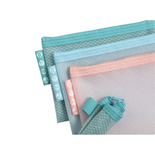 Pochette zip EVA A6 Chrom pastel assorti - Exacompta