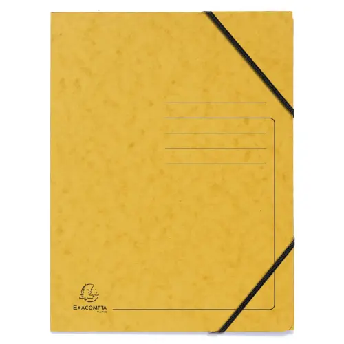 Chemise &agrave; &eacute;lastique sans rabat A4 en carte lustr&eacute;e 355 g/m&sup2; - Jaune - Exacompta 