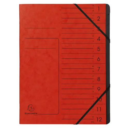 Trieur agrafe int. noir 12 comp. rouge