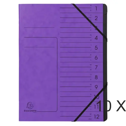 Trieur - 12 compartiments - Violet - EXACOMPTA