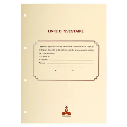 Recharge Livre d'inventaire et Livre journal - A4 - 150 feuillets 90 g/m&sup2; - avec gardes - Exacompta 