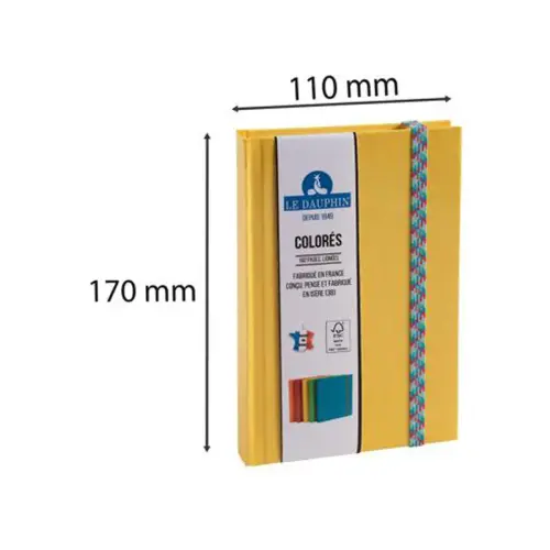 Carnet lign&eacute; - 17 x 11 cm - 192 pages - Jaune - EXACOMPTA 
