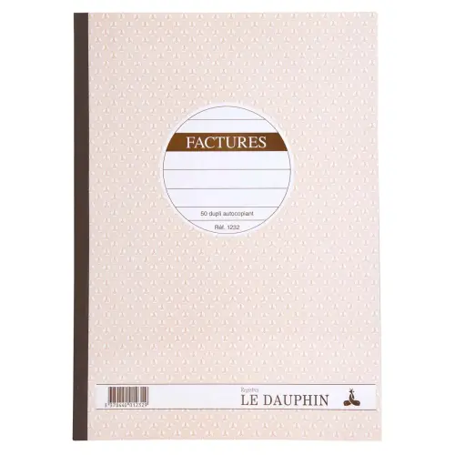 Carnet de factures autocopiant - A4 - 50 feuilles en duplicata - Le Dauphin 