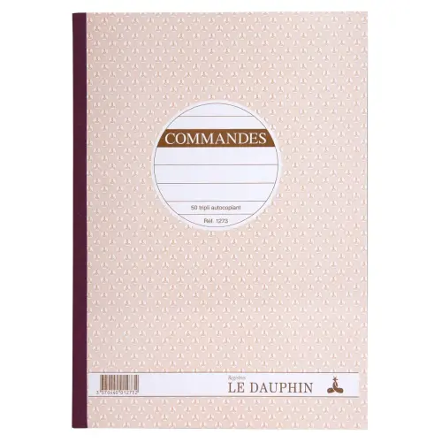 Carnet de commandes autocopiant - A4 - 50 feuilles en triplicata - Le Dauphin 