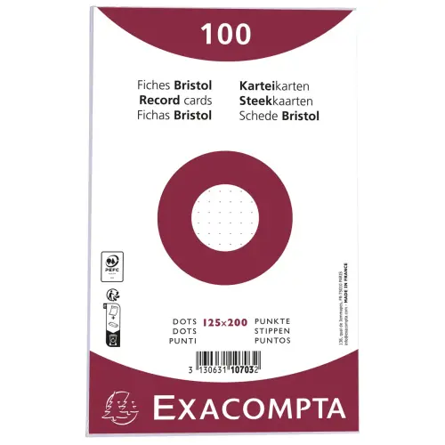 Fiches Bristol - 125 x 200 - Lignage Dots - Exacompt