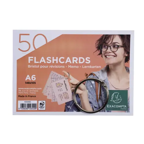 Flashcards bristol A6 lignees 5 ass - Exacompt