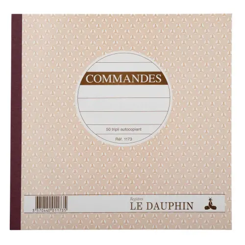 Carnet de commandes autocopiant - 21 x 21 cm - 50 feuilles en triplicata - Le Dauphin