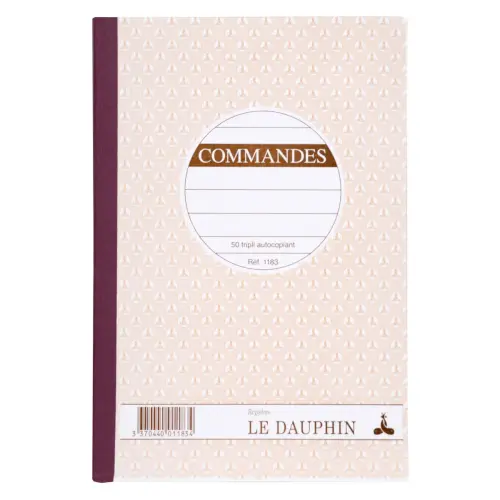 Carnet de commandes autocopiant - A5 - 50 feuilles en triplicata - Le Dauphin