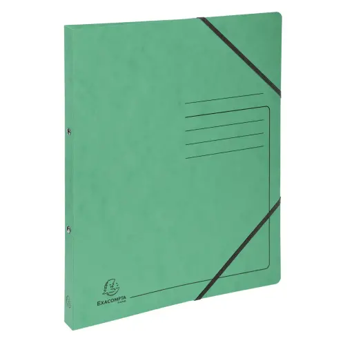 Classeur à élastique 2 anneaux 15 mm A4 en carte lustrée 355 g/m² - Vert - Exacompta