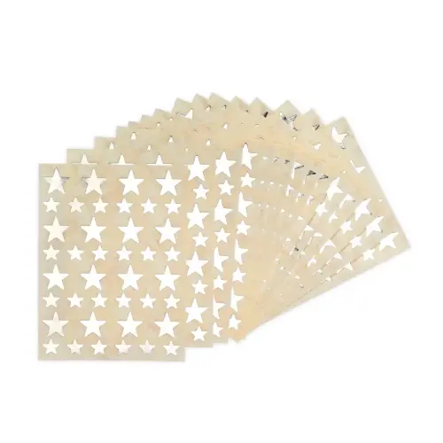 Gommettes étoiles argent 17 feuilles - Apli