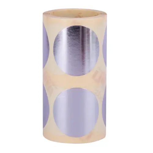 Rouleau gommettes rondes &Oslash; 45 mm argent - Apli 