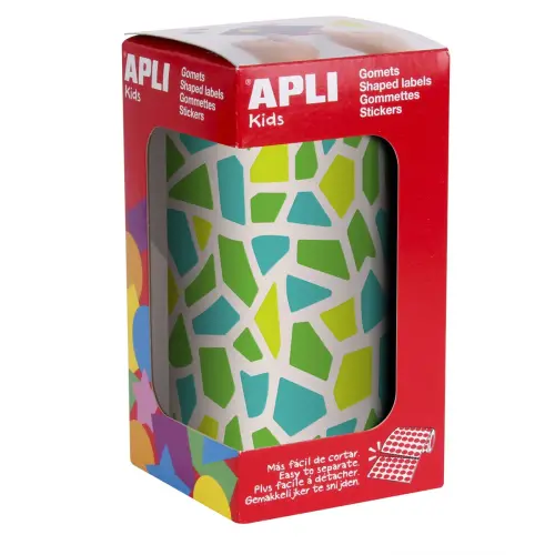 Rouleau de gommettes mosaiques bleu vert 2460 unit&eacute;s - Apli 
