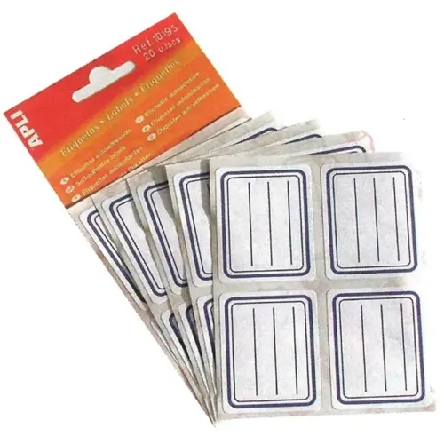 &Eacute;tiquettes scolaires lign&eacute;es bleues 20 unit&eacute;s 38 x 50 mm - Apli 