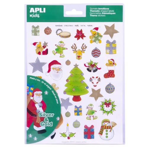 Gommettes thématique Noël 3 feuilles - Apli