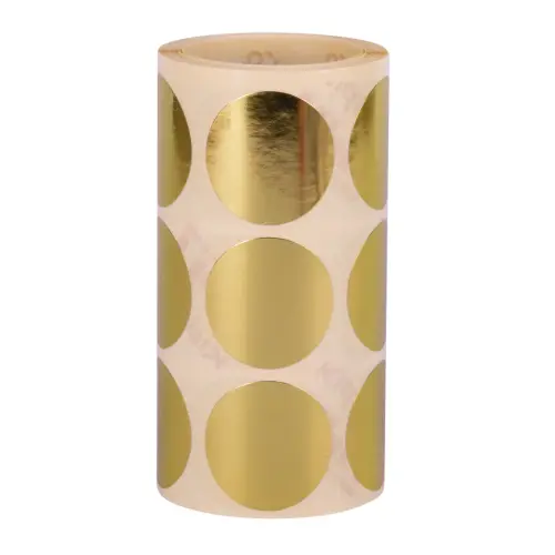 Rouleau de gommettes rondes Ø33 mm métallisées or - Apli