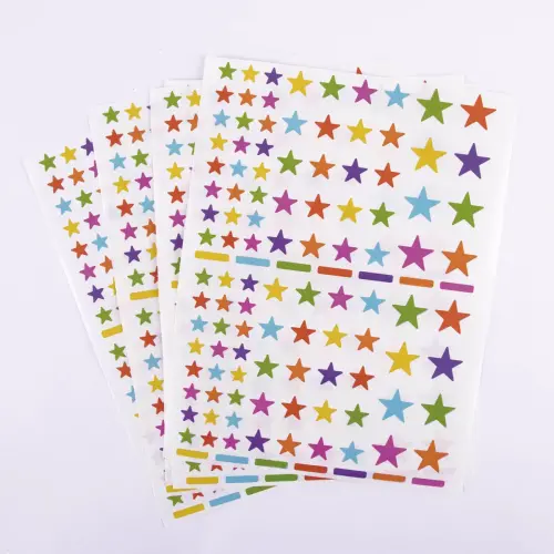 Gommettes étoiles enlevables aux couleurs Peps 6 feuilles - Apli