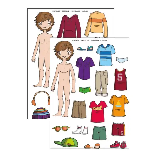 Gommettes thématiques réalistes La Mode pour les garçons 2 feuilles - Apli