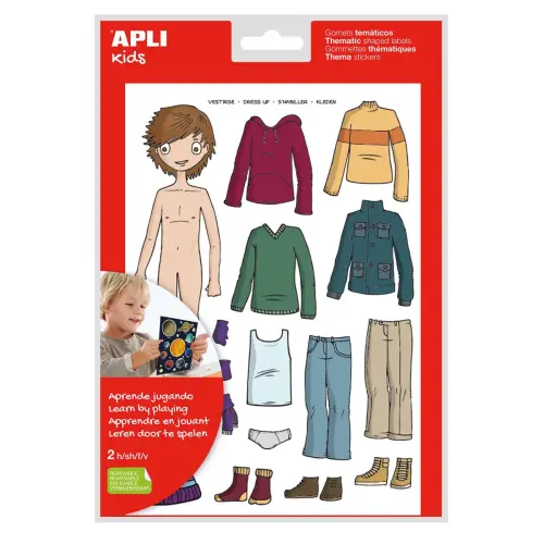 Gommettes thématiques réalistes La Mode pour les garçons 2 feuilles - Apli