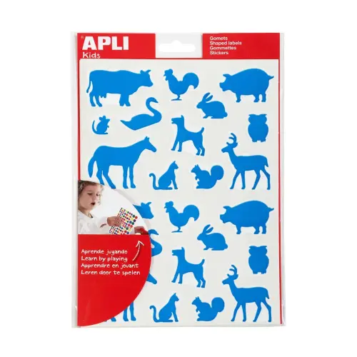 Gommettes animaux de la ferme couleurs assorties 10 feuilles - Apli