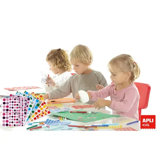 Gommettes enlevables formes et couleurs assorties 60 feuilles - Apli 