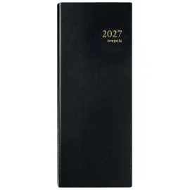 Agenda journalier  banque Euros/cents - 12,8x33 cm - Noir - Janvier &agrave; d&eacute;cembre - BREPOLS 