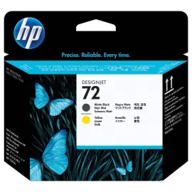 HP 72 t&ecirc;te d'impression noir et jaune C9384A 