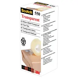 8 Rouleaux d'adh&eacute;sifs transparents 550 - 33 m x 19 mm - 3M SCOTCH 