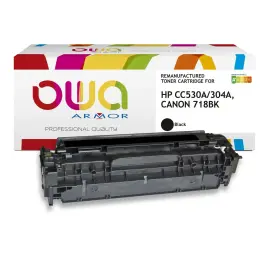 Toner &eacute;q. CANON 718BK, HP CC530A - Noir - OWA 