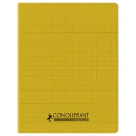 Cahier polypropyl&egrave;ne piq&ucirc;re Sey&egrave;s - A5+ 90g - 96 pages - Jaune - Conqu&eacute;rant 