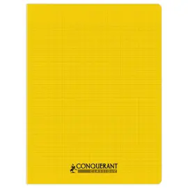 Cahier polypropyl&egrave;ne piq&ucirc;re Sey&egrave;s - A4+ 90g - 96 pages - Jaune - Conqu&eacute;rant 