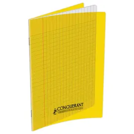 Cahier polypropyl&egrave;ne piq&ucirc;re Sey&egrave;s - A5+ 90g - 48 pages - Jaune - Conqu&eacute;rant 