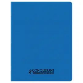 Cahier polypropyl&egrave;ne piq&ucirc;re Sey&egrave;s - A5+ 90g - 96 pages - Bleu - Conqu&eacute;rant 