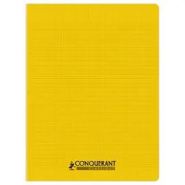 Cahier polypropyl&egrave;ne piq&ucirc;re Sey&egrave;s - A4+ 90g - 48 pages - Jaune - Conqu&eacute;rant 