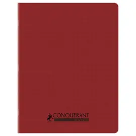 Cahier polypropyl&egrave;ne piq&ucirc;re 96P SEYES 170x220 90g - 90% recycl&eacute; rouge 