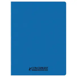 Cahier polypropyl&egrave;ne piq&ucirc;re Sey&egrave;s - A4+ 90g - 48 pages - Bleu - Conqu&eacute;rant 
