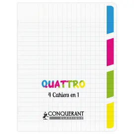Cahier polypropyl&egrave;ne piq&ucirc;re Sey&egrave;s - A5+ 90g - 96 pages - Incolore - Conqu&eacute;rant 