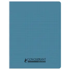 Cahier polypropyl&egrave;ne piq&ucirc;re Sey&egrave;s - A5+ 90g - 96 pages - Bleu - Conqu&eacute;rant 