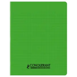 Cahier polypropyl&egrave;ne piq&ucirc;re Sey&egrave;s - A5+ 90g - 96 pages - Vert - Conqu&eacute;rant 