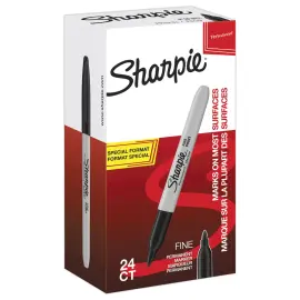 24 Marqueurs permanent Fine - Noir - SHARPIE 