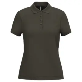 Polo piqu&eacute; manches courtes femme dark khaki taille s 