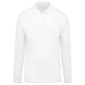 Polo homme - Manches longues - Taille S - Blanc 