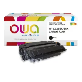 Toner &eacute;q. HP CE255X, CANON 724H - Haute capacit&eacute; - Noir - OWA 